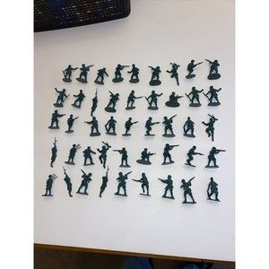 WWII Figures Soldiers Lot 45pc Little Green Army Men Military British Scottish